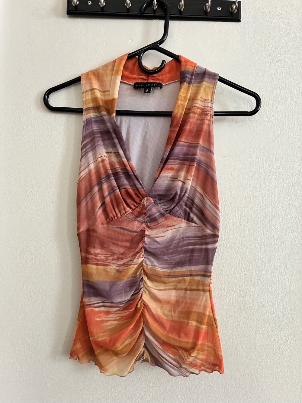 Weston Wear Multicolor V-Neck Ruched Tank